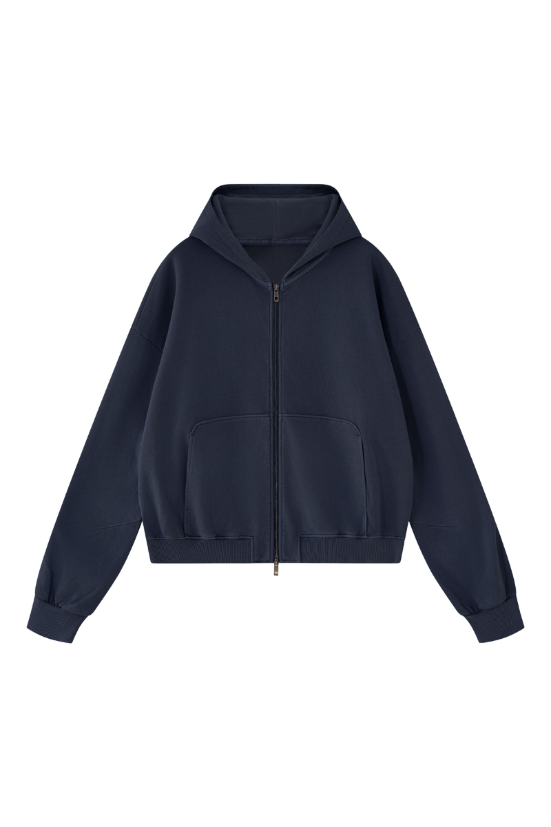Women's Fall 100% Cotton 360G Boxy Two‑Way Zip Jacket