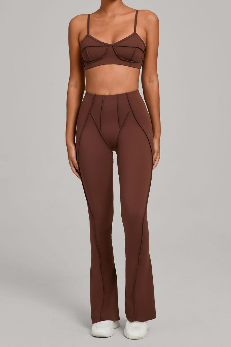 Women's Patchwork Set:Bra And Flare Pants