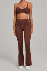 Women's Patchwork Set:Bra And Flare Pants