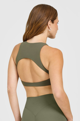 Women's High-Stretch Cutout Back Padded Sports Top