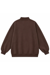 Women's Fall Letter Appliqué Embroidery Mockneck Sweatshirt