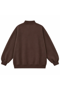 Women's Fall Letter Appliqué Embroidery Mockneck Sweatshirt