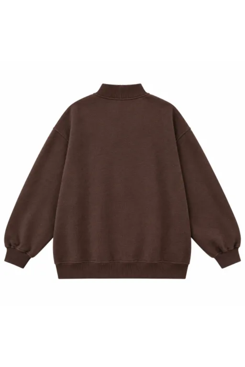 Women's Fall Letter Appliqué Embroidery Mockneck Sweatshirt