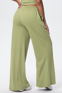 Women’s Athletic Drawstring Loose-Fit  Wide-Leg Pants