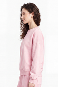 Women's Fall 100% Cotton Streetwear Washed Relaxed Pullover