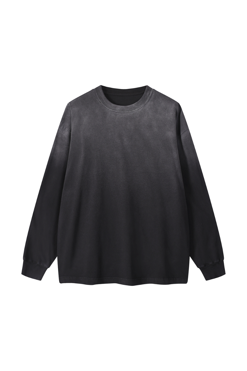 Unisex Fall 100% Cotton Washed  Loose Drop Shoulder Pullover