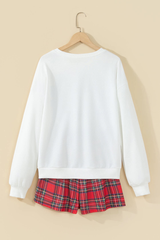 Women's Fall Christmas Embroidery Sweatshirt And Short Set