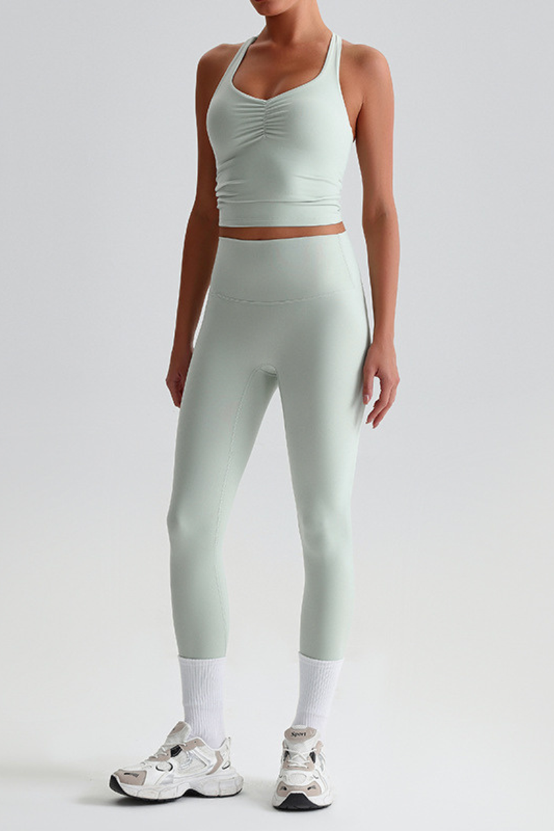 Women's Brushed Crisscross Tank Top & Yoga Leggings Set