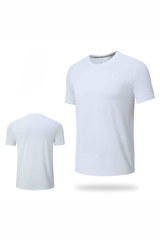 Men Stripe Quick Dry Athletic Short Sleeve T-Shirt