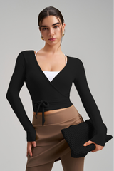 Women's Athletic One-piece Strap Long Sleeves Yoga Top