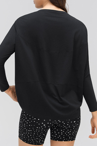 Women's Simple Boat Neck Long Sleeve T Shirt
