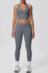 Women's Seamless Set:Halterneck Bra And High Waist Leggings