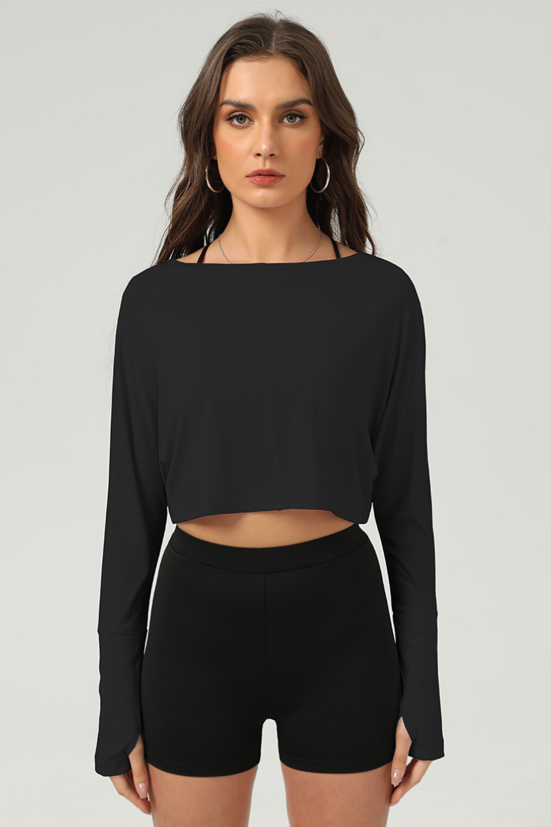long sleeves  Cropped crop top