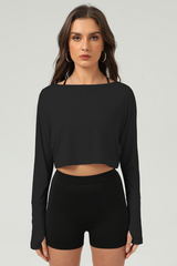 long sleeves  Cropped crop top