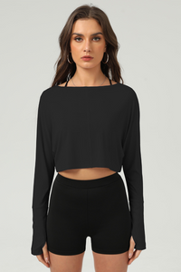 long sleeves  Cropped crop top