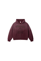 Men's Vintage Lettering Print With Rhinestone Fleece Jacket