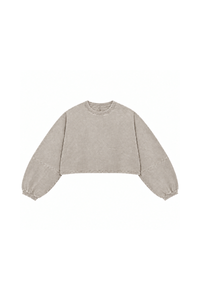 Womens Vintage Washed Cropped Crewneck Sweatshirt