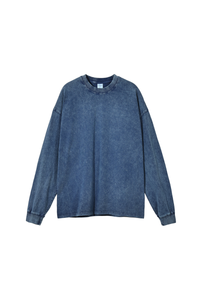 Unisex 100% Cotton Fall Vintage Washed Oversized Pullover