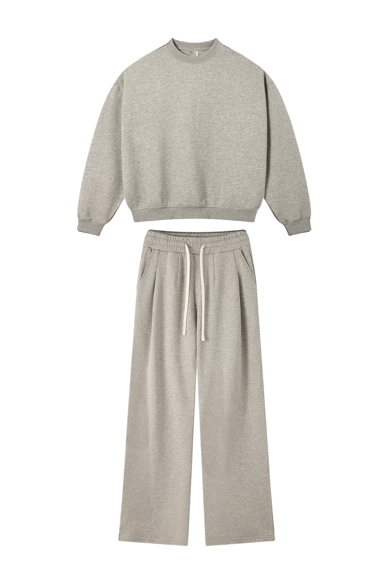 Men's Heavyweight Heathered Sweatshirt And Sweatpants Set