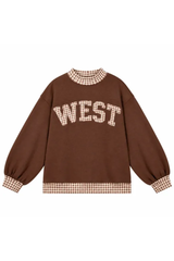 Women's Fall Custom Polka Dot Embroidery Mockneck Sweatshirt