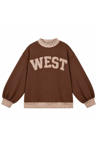 Women's Fall Custom Polka Dot Embroidery Mockneck Sweatshirt
