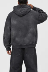Unisex Fall 100% Cotton Distressed Ripped Hoodie