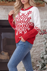 Women's Fall/Winter Christmas Big Snowflake Knit Sweater