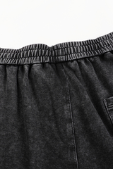 Unisex Fall Washed Adjustable Drawstring Hem Sweatpants