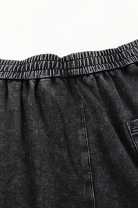 Unisex Fall Washed Adjustable Drawstring Hem Sweatpants