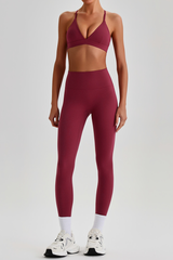 Women's Yoga Sets:Triangle Cup Bra & No Front Seam Leggings