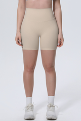 Women's Athletic High-Waisted Solid Yoga Shorts
