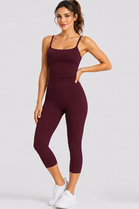 Women's U-Back Tank Top & Capri Leggings Yoga 2-Piece Sets