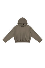 Men's Fall Boxy Cropped Kangaroo Pocket Drop-Shoulder Hoodie
