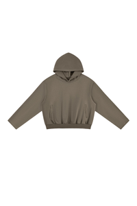 Men's Fall Boxy Cropped Kangaroo Pocket Drop-Shoulder Hoodie