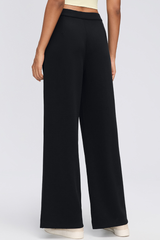 Women's Fall Center Pleat Hidden Card Pocket Wide Leg Pants