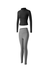 Women's Athletic Sets:Stand Collar Jacket And Leggings