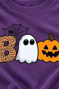 Women's Fall BOO Letter Print Graphic Halloween Sweatshirt
