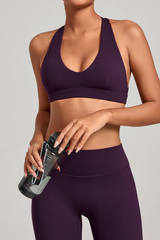 Women's Athletic Halterneck V-neck Cut Out Bra