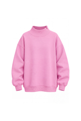 Women's Fall Solid Side-Slit Neckline Mock Neck Sweatshirt
