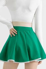 Women's Tennis Color Trim Pleated Athletic Mini Skirt