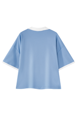 Men's V-Neck Contrast Trim Polo Collar Sports T-shirt