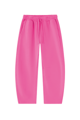 Unisex Fall Fleece Elastic Waist Curved Wide Leg Sweatpants