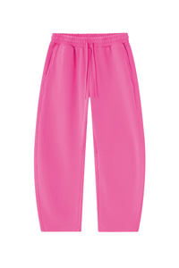 Unisex Fall Fleece Elastic Waist Curved Wide Leg Sweatpants