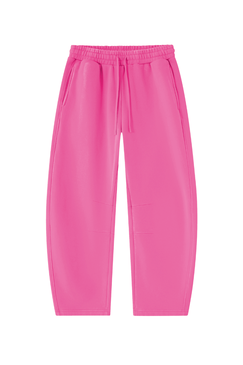 Unisex Fall Fleece Elastic Waist Curved Wide Leg Sweatpants