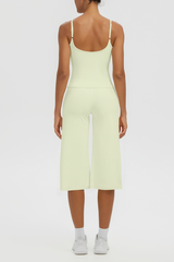 Women's Tank Top & Wide Leg Yoga Cropped Pants Set
