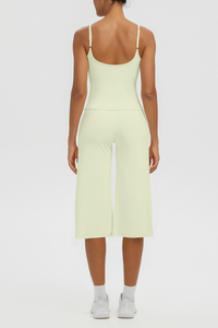 Women's Tank Top & Wide Leg Yoga Cropped Pants Set