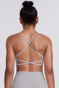 Women's Crisscross Back Spaghetti Straps Quick Dry Sports Bra