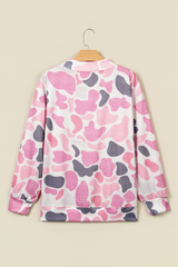 Women's Winter Camo Howdy Letter Mock Neck Sweatshirt