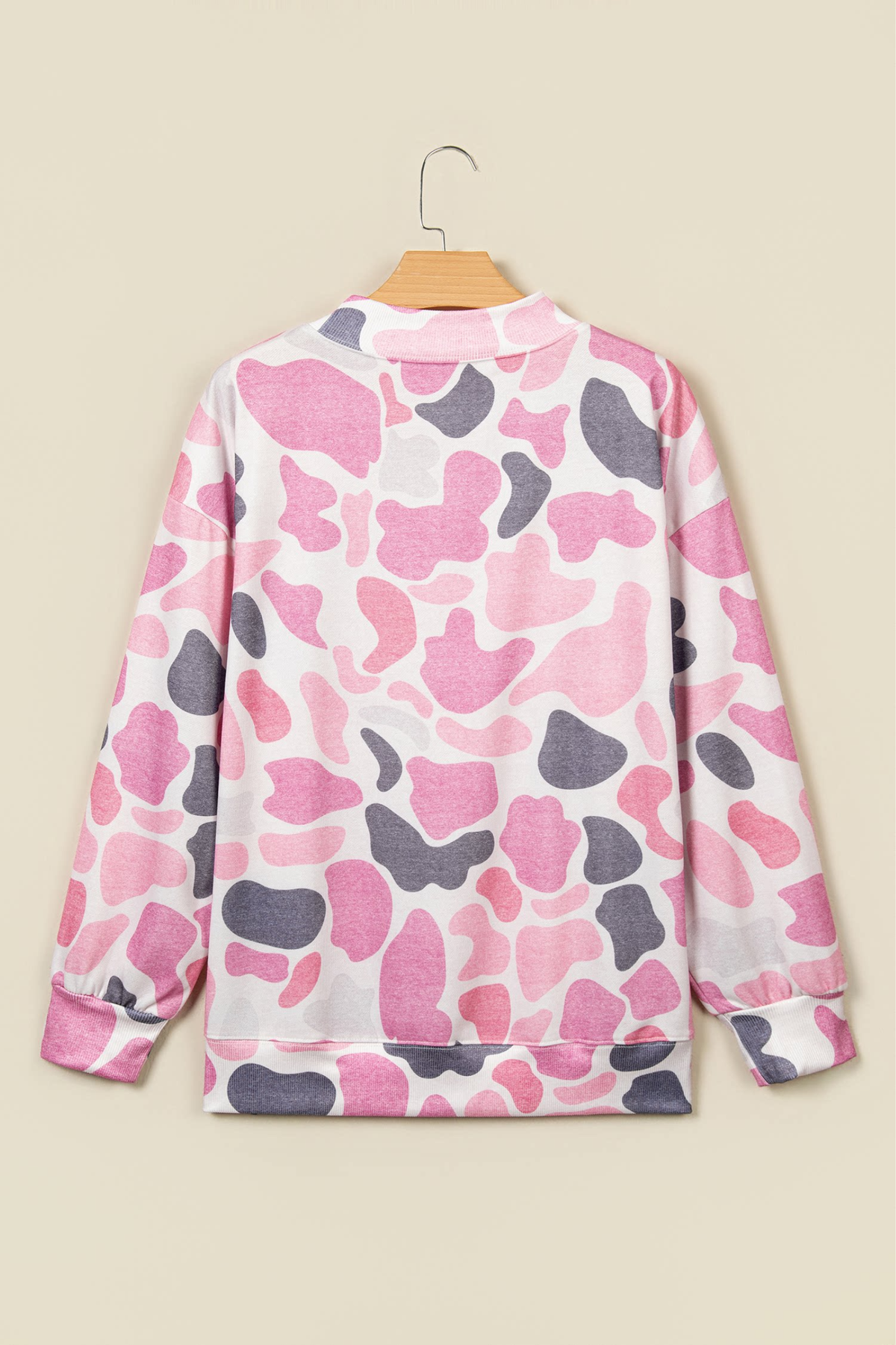 Women's Winter Camo Howdy Letter Mock Neck Sweatshirt