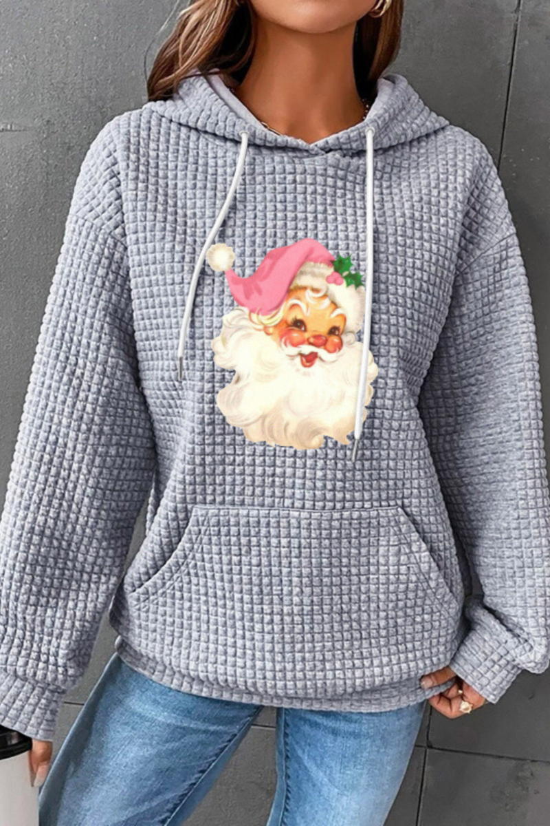 Women Christmas Waffle Knit Hoodie